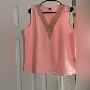 Elegant Pink Sleeveless Top